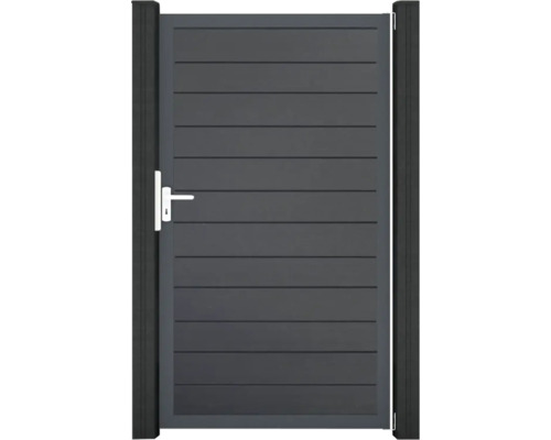 Portillon simple GroJa BasicLine étroit prémonté sans poteaux cadre anthracite 100 x 180 cm anthracite