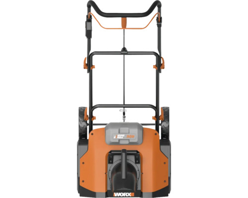 Vue de dessus d''une tondeuse à gazon Worx