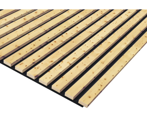 Akustikpaneel Zirbe roh massiv 2670 x 572 x 19 mm Holzpaneele zur Wand- und Deckengestaltung