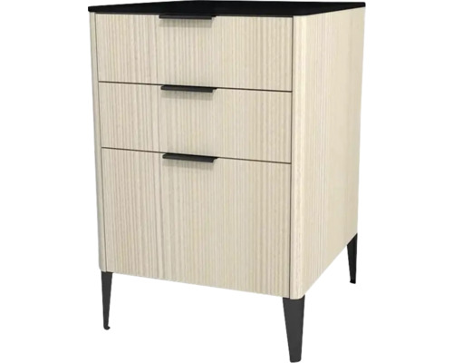 Commode avec 3 tiroirs Devo Lotos lxhxp 50x76x53 cm structure avola blanc crème/soft black