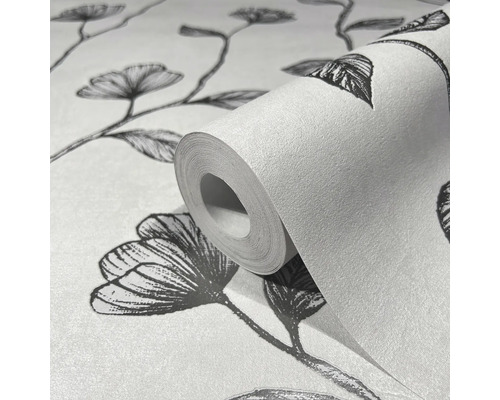 Papier peint intissé 34802 GZSZ Floral gris argent