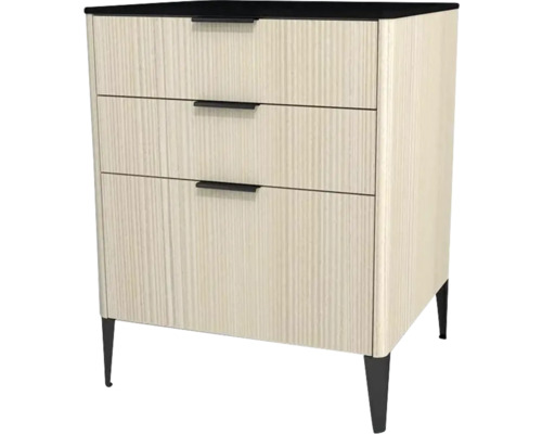 Commode avec 3 tiroirs Devo Lotos lxhxp 60x76x53 cm structure avola blanc crème/soft black