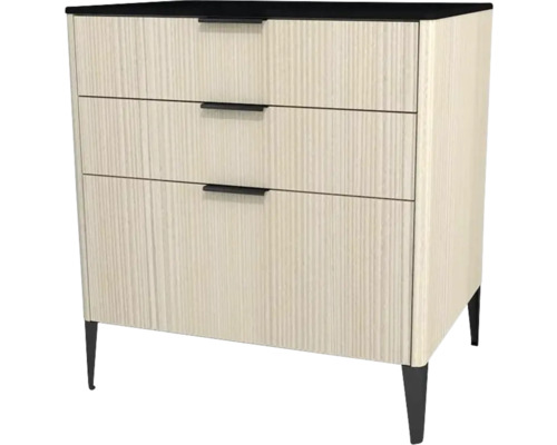 Commode avec 3 tiroirs Devo Lotos lxhxp 70x76x53 cm structure avola blanc crème/soft black