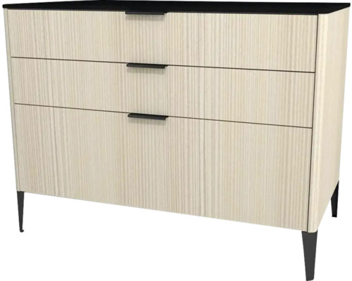 Commode avec 3 tiroirs Devo Lotos lxhxp 100x76x53 cm structure avola blanc crème/soft black