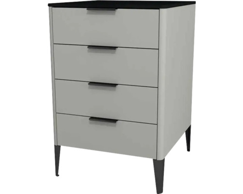 Commode avec 4 tiroirs Devo Lotos lxhxp 50x76x53 cm perfect touch gris acier/soft black