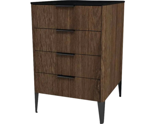 Commode avec 4 tiroirs Devo Lotos lxhxp 50x76x53 cm bronze expressive oak/soft black