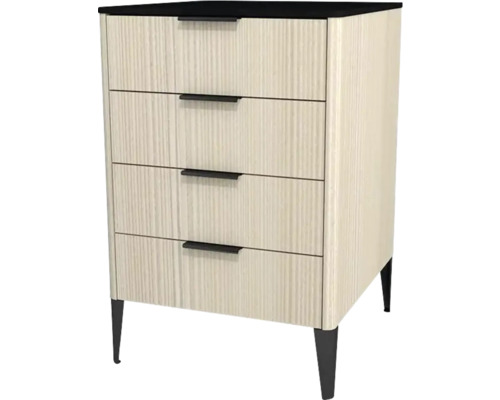 Commode avec 4 tiroirs Devo Lotos lxhxp 50x76x53 cm structure avola blanc crème/soft black