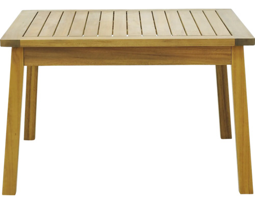 Quadratischer Gartentisch aus Holz mit Lattenrosttischplatte