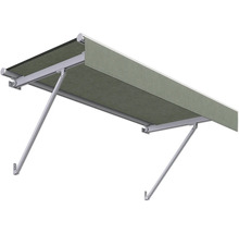 Store banne à bras articulés avec revêtement en tissu et support