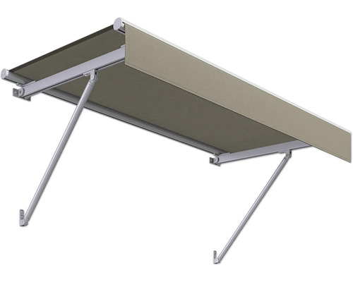 Store de terrasse avec tissu et supports