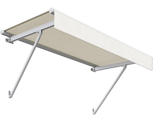 Store de terrasse avec tissu et supports