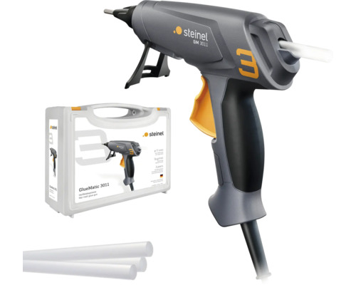 Pistolet à colle chaude avec coffret de rangement et bâtons de colle