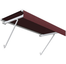 Store de terrasse avec armature blanche et toile de store