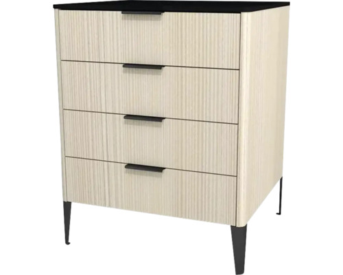 Commode avec 4 tiroirs Devo Lotos lxhxp 60x76x53 cm structure avola blanc crème/soft black