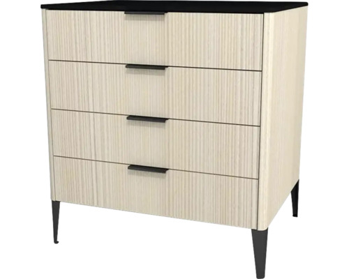 Commode avec 4 tiroirs Devo Lotos lxhxp 70x76x53 cm structure avola blanc crème/soft black