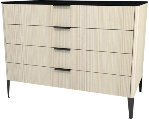 Commode avec 4 tiroirs Devo Lotos lxhxp 100x76x53 cm structure avola blanc crème/soft black