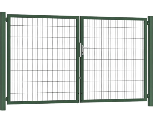 Premium-Doppeltor 300 x 160 cm 8/6/8 Rahmen 60x40 inkl. Pfosten zum Einbetonieren RAL 6005 moosgrün Premium-Doppeltor 300 x 160 cm 8/6/8 Rahmen 60x40 inkl. Pfosten zum Einbetonieren RAL 6005 moosgrün
