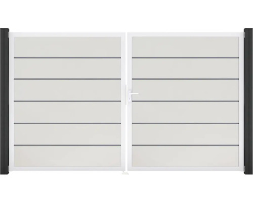 Doppeltor GroJa BasicLine Premium rechts Rahmen Aluminium 300 x 180 cm weiß