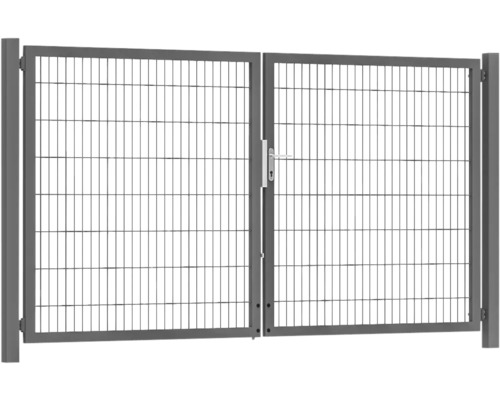 Premium-Doppeltor 300 x 160 cm 8/6/8 Rahmen 60x40 inkl. Pfosten zum Einbetonieren RAL 7016 anthrazit Premium-Doppeltor 300 x 160 cm 8/6/8 Rahmen 60x40 inkl. Pfosten zum Einbetonieren RAL 7016 anthrazit