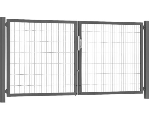 Premium-Doppeltor 300 x 140 cm 8/6/8 Rahmen 60x40 inkl. Pfosten zum Einbetonieren RAL 7016 anthrazit Premium-Doppeltor 300 x 140 cm 8/6/8 Rahmen 60x40 inkl. Pfosten zum Einbetonieren RAL 7016 anthrazit