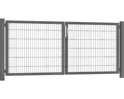 Premium-Doppeltor 300 x 120 cm 8/6/8 Rahmen 60x40 inkl. Pfosten zum Einbetonieren RAL 7016 anthrazit Premium-Doppeltor 300 x 120 cm 8/6/8 Rahmen 60x40 inkl. Pfosten zum Einbetonieren RAL 7016 anthrazit