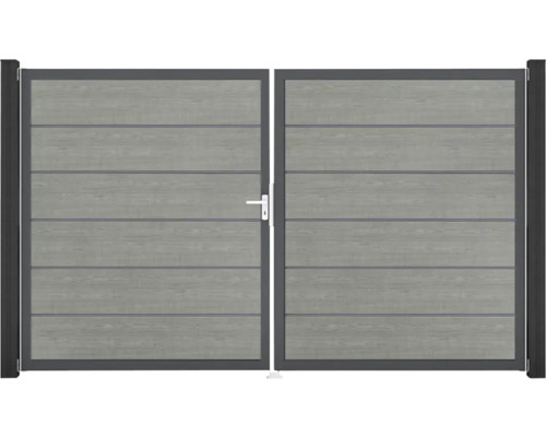 Doppeltor GroJa BasicLine Premium rechts Rahmen anthrazit 300 x 180 cm Grey Ash Cut