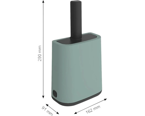 Toilettenbutler mit den Maßen 290 mm Höhe, 91 mm Breite und 162 mm Tiefe.