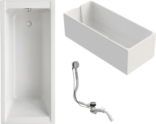 Badewannen Set OTTOFOND Piazza 80 x 180 cm weiss glänzend glatt 704621