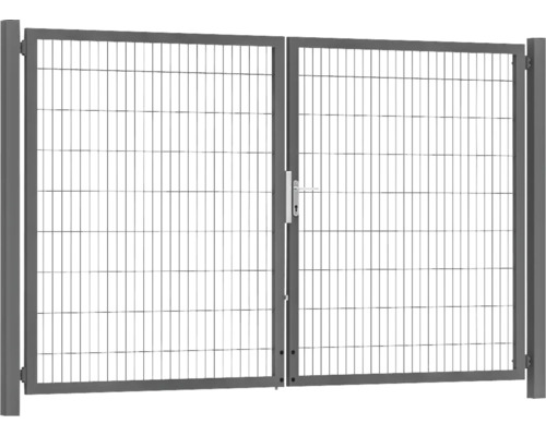 Premium-Doppeltor 300 x 180 cm 8/6/8 Rahmen 60x40 inkl. Pfosten zum Einbetonieren RAL 7016 anthrazit Premium-Doppeltor 300 x 180 cm 8/6/8 Rahmen 60x40 inkl. Pfosten zum Einbetonieren RAL 7016 anthrazit