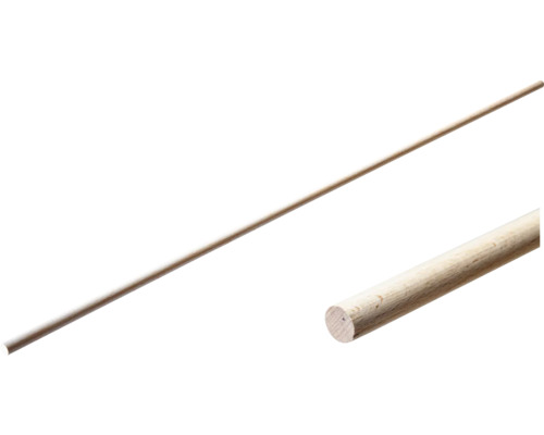 Hettich Barre cylindrique en hêtre lisse 12 x 1000 mm 100 pièces Baguette ronde en bois en détail