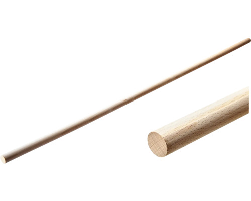 Hettich Barre cylindrique en hêtre lisse 18 x 1000 mm 50 pièces Rondin de bois