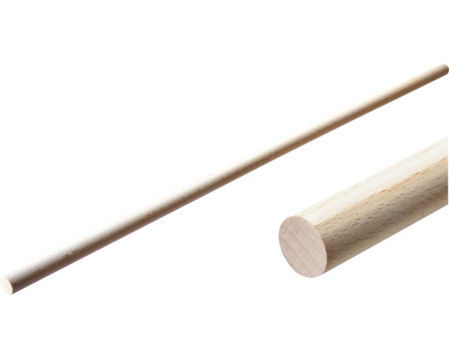 Hettich Barre cylindrique en hêtre lisse 25 x 1000 mm 10 pièces Bois rond en bois