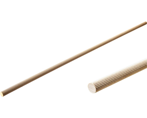 Hettich Barre cylindrique en hêtre strié 12 x 1000 mm 100 pièces Tringle ronde rainurée en bois