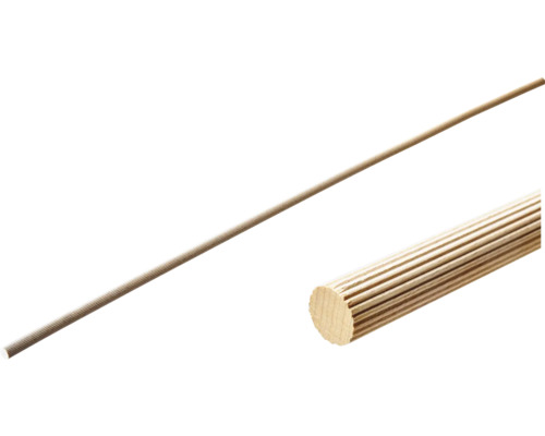 Hettich Barre cylindrique en hêtre strié 18 x 1000 mm 50 pièces Tige de goujon rainurée en bois