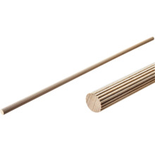 Tringle ronde rainurée en bois