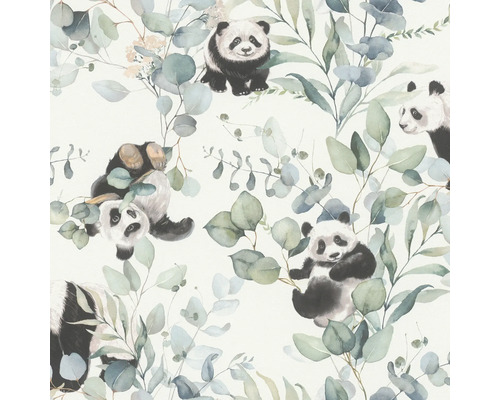 Vliestapete 301144 Tiere grün Tapete mit Panda- und Eukalyptus-Motiv