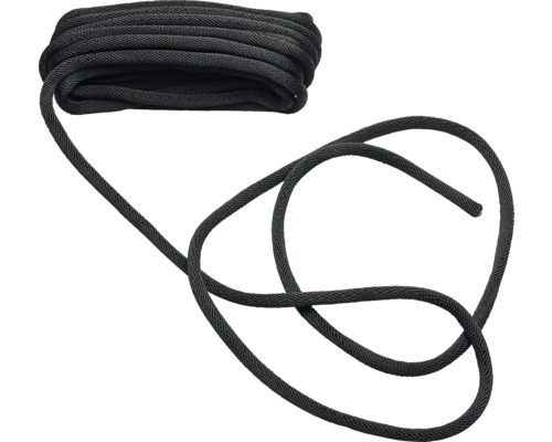 Schwarzes Seil aufgerollt