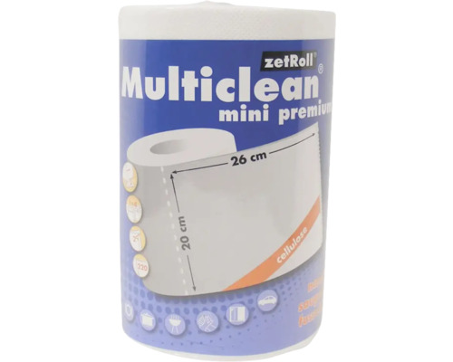 Serviettes en papier Multiclean mini premium rouleau 2 couches blanc-0