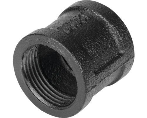 Raccord vissé Walteco 3/4" pièce de raccordement RT-2 (filetage intérieur) noir Double mamelon en fonte pour raccords de tuyaux