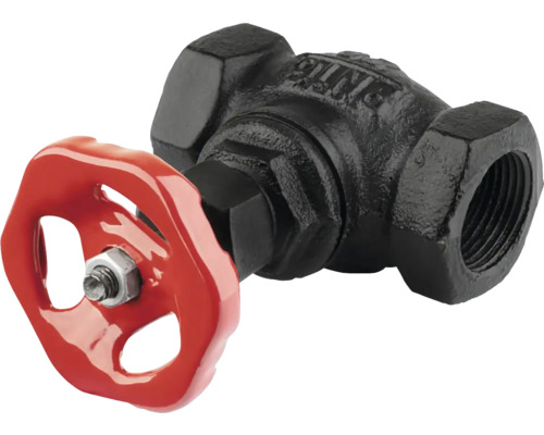 Robinet d''arrêt avec volant rouge