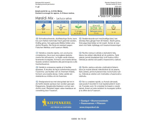 Maraldi Mix Pflanzsamenpackung, Lactuca sativa