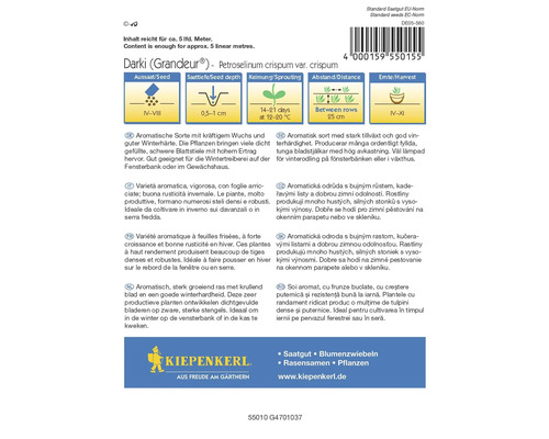 Darki Grandeur Petersilie Samenpackung mit Anweisungen