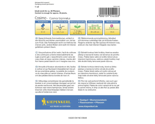 Paquet de graines de Cosmos bipinnatus