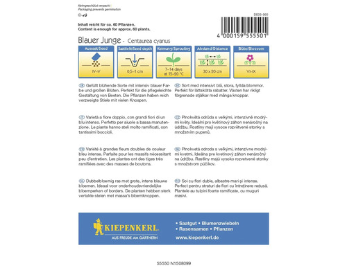 Saatguttütchen Blauer Junge Kornblume