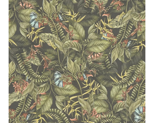Papier peint intissé 39425-1 Drawn into Nature feuilles vert foncé rouge jaune Papier peint intissé 39425-1 Drawn into Nature feuilles vert foncé rouge jaune