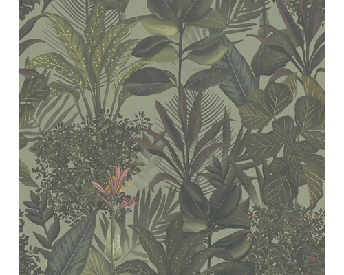 Papier peint intissé 39433-1 Drawn into Nature jungle bordeaux vert foncé Papier peint intissé 39433-1 Drawn into Nature jungle bordeaux vert foncé