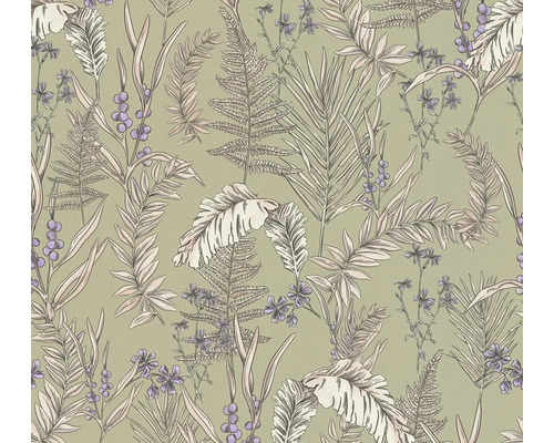 Papier peint intissé 39434-3 Drawn into Nature plantes violet Papier peint à motif de plantes