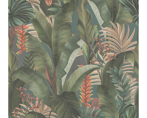 Papier peint intissé Drawn into Nature feuilles jungle vert vieux rose Papier peint intissé Drawn into Nature feuilles jungle vert vieux rose