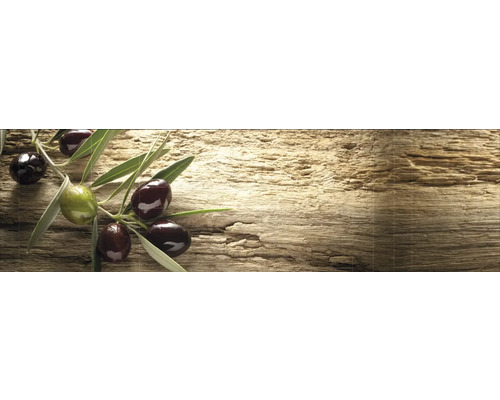 Crédence de cuisine mySpotti Profix Mediterran branche d'olives 210 x 60 cm PX-21060-59-HB