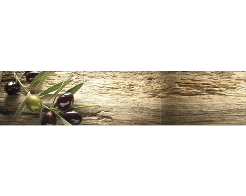 Crédence de cuisine mySpotti Profix Mediterran branche d'olives 270 x 60 cm PX-27060-59-HB